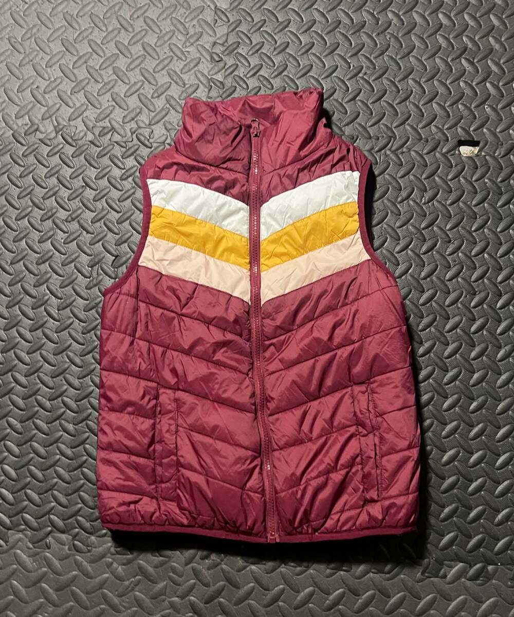 Arizona Jean Co Women's Small Puffer Vest Jacket Red Full Zip